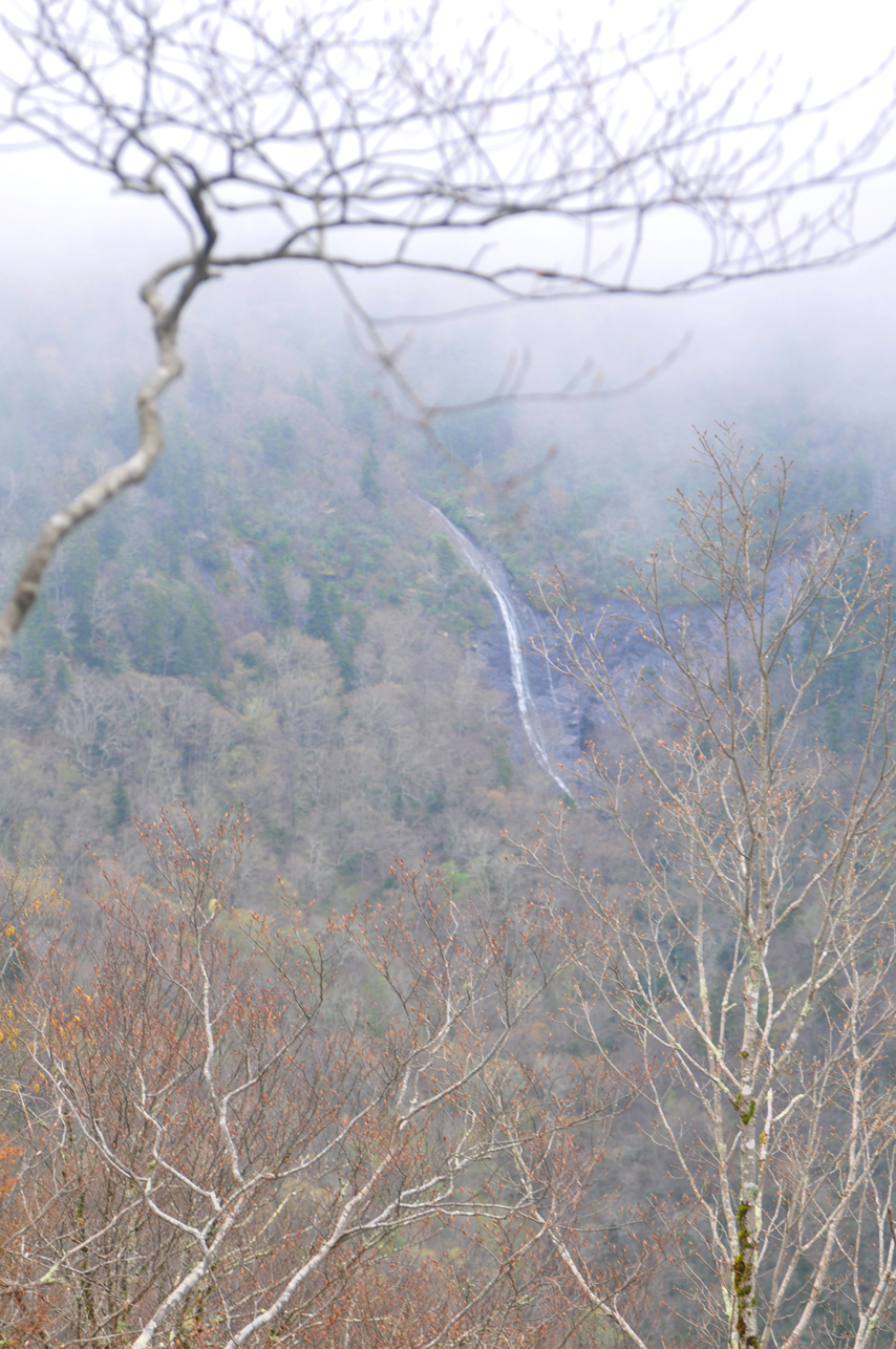 Glassamine Falls from a distance, BRP, NC